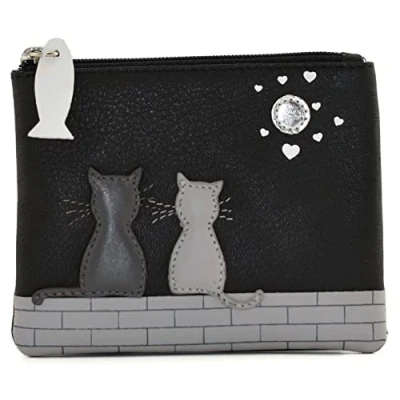 Image of Mala Leather Midnight Collection Coin Purse with Keyring RFID 4231_35 Black