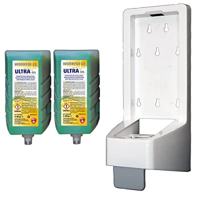 Image of Opus Workforce Ultra Industrial Hand Wash 4L Cartridges x 2 PLUS Dispenser Starter Pack Heavy Duty with Pumice Scrubbing Particles Cosmetic Grade Gel Cleaner