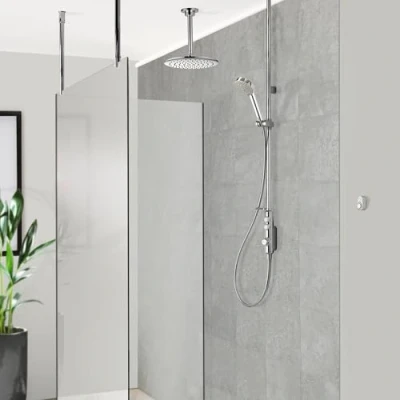 Image of Aqualisa ISD.A2.EV.DVFC.23 iSystem Smart Shower Divert Exposed with Adjustable and Ceiling Fixed Heads for Gravity Pumped Systems