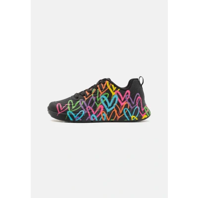 Image of Skechers Uno Lite Heart of Hearts BKMT Black Womens Trainers