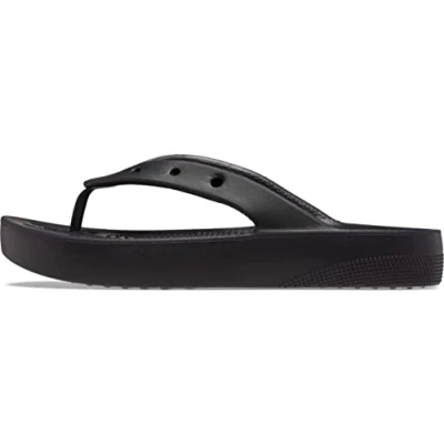 Image of Crocs Classic Platform FLIP Pool shoes, Women&#039;s, Size: 5, Black Synthetics