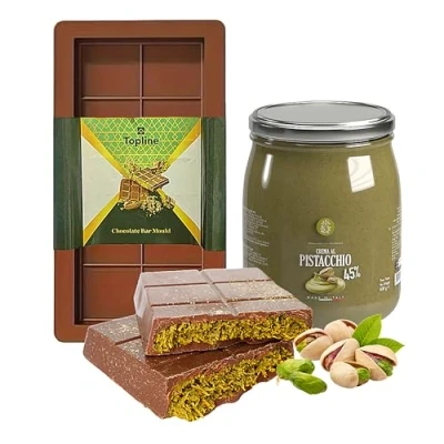 Image of Pistachio Cream Paste Glass Jar Italian Delight 600g Spreadable Butter with Topline Card. Pisti Cooking for Ice Cream, Sandwich Spread, Cake Baking