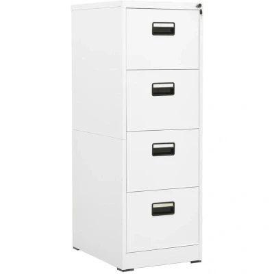 Image of vidaXL Filing Cabinet White 46x62x133 cm Steel