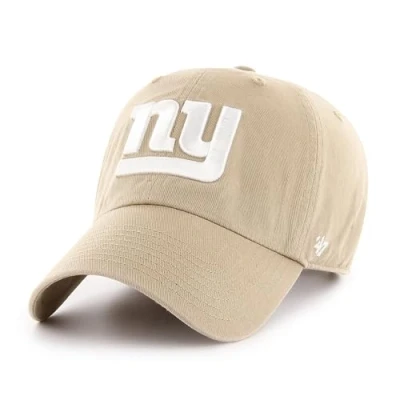 Image of 47 NFL New York Giants Clean Up Unisex Baseball Cap, Adjustable Buckle Strap, Team Logo, Colour Khaki