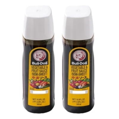 Image of Bull Dog Chuno Semi Sweet Sauce Japanese Vegetable &amp; Fruit for Tonkatsu 500ml (Pack of 2)