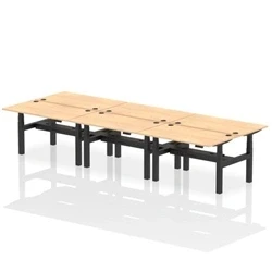 Image of Air B2B 1400x800mm Height Adjustable 6P Bench Desk CP Maple/Black