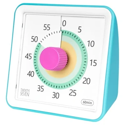 Image of Visual Timer with Protective Case, 60 Minute Countdown for Kids Autism ADHD Classroom Home Office, Clock Teaching Work Meeting, Pomodoro Time Management, Colorful
