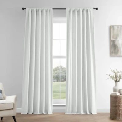 Image of HPD Half Price Drapes French Linen Curtains 96 Inches Long Room Darkening for Bedroom &amp; Living 50 X 96, (1 Panel), Crisp White