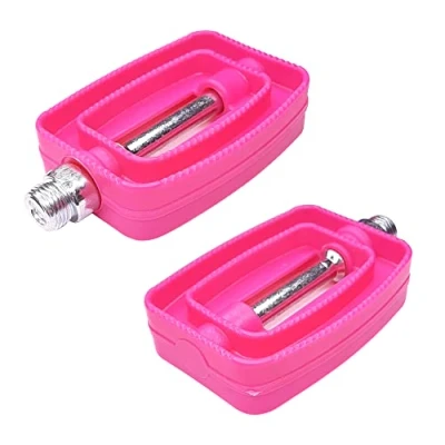Image of cyclingcolors children kid bike pedals 9/16&quot; axle 60x80mm pair boy girl bicycle flat, Pink