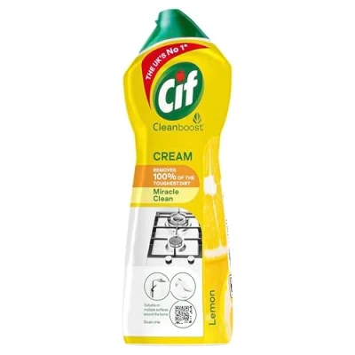 Image of Cif Lemon Cream cleaner multipurpose surface with 100% natural cleaning particles removes of the toughest dirt 750 ml