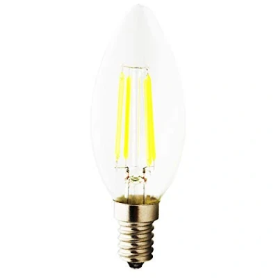 Image of C35 E14 LED Candle Filament Lamp, Retrofit Classic Bulb, 4 W Replaces Shape Not Dimmable, Cool White 6000 K, 360 Beam Angle