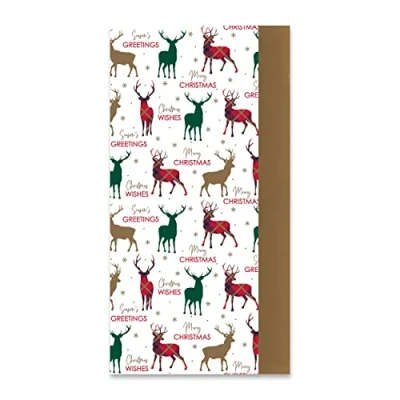 Image of Christmas 8 Sheets Decorative Tissue Paper for Gift Wrapping &amp; Crafts Xmas Themed, Stag