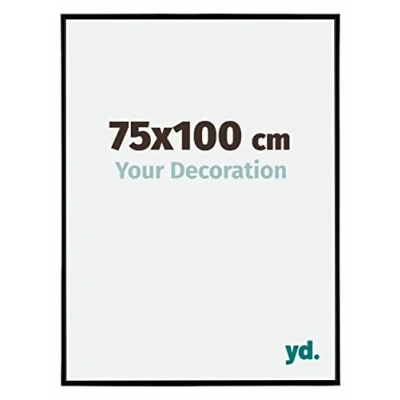 Image of Your Decoration Picture Frame 75x100 cm Decorative Wall in Plastic with Plexiglas Glass Antireflection Excellent Quality Black Matte Evry