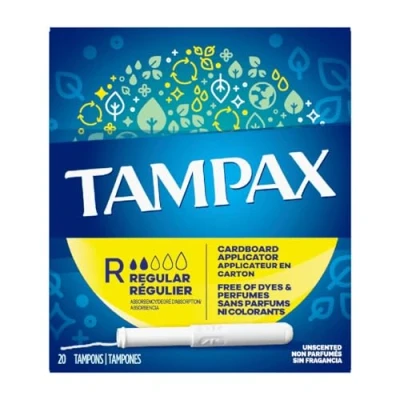 Image of Tampax Cardboard Applicator Regular 20 Tampons