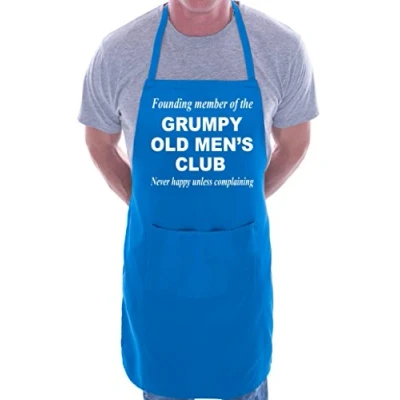 Image of Print4U Grumpy Old Men BBQ Cooking Funny Novelty Apron Blue