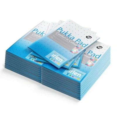 Image of Pukka Pad Irlen A5 Exercise Book Pack of 40 Staple Bound Notebooks with 80 Pages, Sheets 80GSM Paper Designed Guidance from the Institute to Help Visual Processing Turquoise