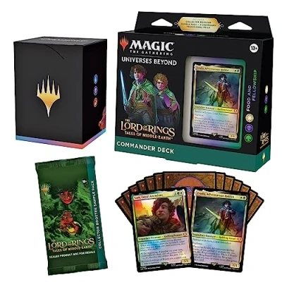 Image of Magic: the Gathering Lord of Rings: Tales Middle earth Commander Deck Food &amp; Fellowship (100 Card Deck, 2 Collector Booster Sample Pack + Accessories)