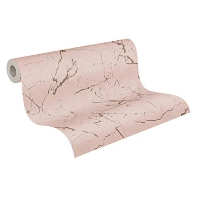 Image of Marble Wallpaper Metropolitan Stories 2 A.S. Création Non Woven 10.05 m x 0.53 Metallic Pink Made in Germany 378554 37855 4