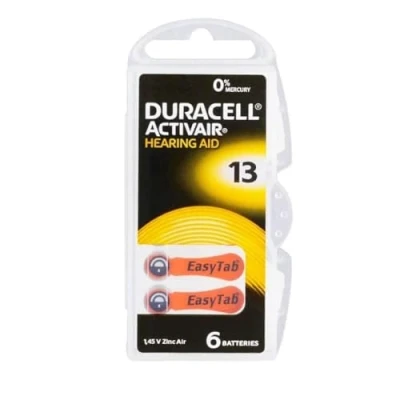 Image of Duracell Size 13 Hearing Aid Battery (10 packs of six cells)