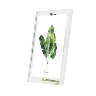 Image of Inov8 Framing Premium Diamond Cut Acrylic with Peg Stand Picture Frame for a 5x7 inch (12x17cm) Photo, Silver