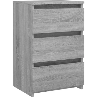 Image of vidaXL Bed Cabinet Grey Sonoma 40x35x62.5 cm Engineered Wood