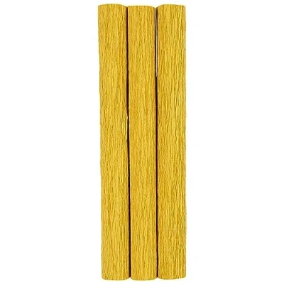 Image of Mustard Yellow 3 Crepe Paper Rolls for Flower Making Crafts Each 25cm x 60cm