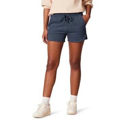 Image of Amazon Essentials Women&#039;s Fleece Shorts with Pockets, Navy Heather, XL