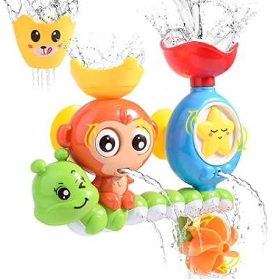 Image of HellDoler Bath Toy, Bathtub Toy Waterfall Water Station with One Stackable Cups Fountain Shower for Babies and Kids Gift