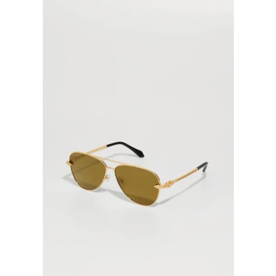 Image of Versace Man VE2283 10027I Sunglasses Metal Gold Brown Pilot Mirrored
