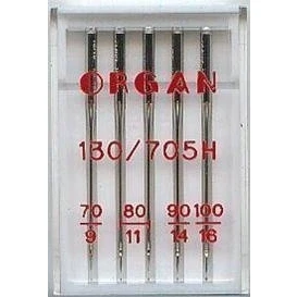 Image of ORGAN DOMESTIC SEWING MACHINE NEEDLES MIX PACK SIZE 70, 80, 90 &amp; 100 5