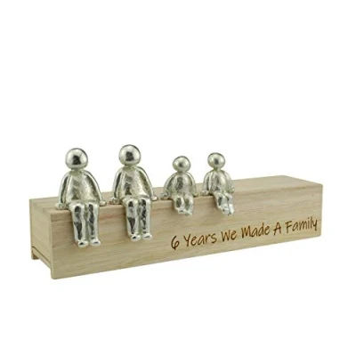 Image of Pirantin 6th Anniversary Idea 6 Years We Made A Family Metal Ornament Choose Your Combination (2 Children)