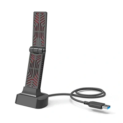 Image of Wavlink USB WiFi Adapter AX1800, 3.0 Dual Band High Gain Antenna 2.4GHz/ 5GHz for Desktop PC, 6 (802.11ax)Adapter Windows 11/10/7, Mini Travel Size,Wireless Network Adapt