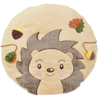 Image of Bieco Baby Crawling Blanket Diameter 70 cm Hedgehog Motif Activity for Suitable Play Arch Plush Mat Trapeze