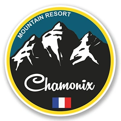 Image of 2 x 10cm Chamonix Ski Snowboard Vinyl Sticker Bike Laptop Luggage Travel #5317 (10cm 10cm)