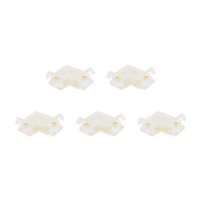 Image of G.W.S® Solderless L Shape Corner Connectors, for 10mm Wide 4 Pin RGB LED COB Strip Lights, Pack of 5