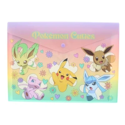 Image of Pokemon Document Folder Pikachu A4 Eevee Plastic Wallet Toys