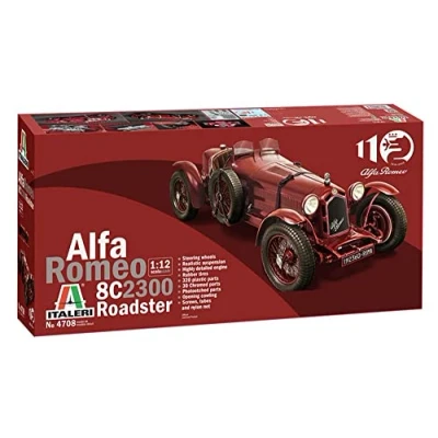 Image of Italeri 4708S Alfa Romeo 1:12 8C/2300 1931 33 Building, Stand Model Making, Crafts, Hobby, Gluing, Plastic Kit, red, Mittel