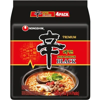 Image of Nongshim Premium Shin Ramyun Black 130g Instant Noodle Korean Ramen HALAL Pack 4