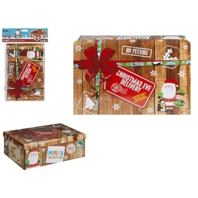 Image of Festive Multicolor &#039;New Xmas Design&#039; Eve Box Mini 17 x 26.5 8.5cm (1 Pc.) Unique &amp; Vibrant Design Ideal for Gifts Home Decor