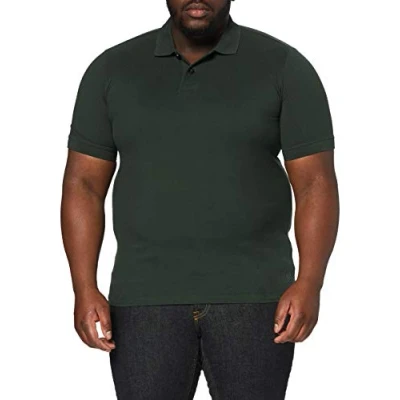 Image of JP 1880 Men&#039;s Big &amp; Tall Classic Cotton Pique Polo Shirt Dark Green XX Large 702560 40 XXL