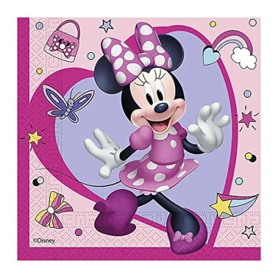 Image of Procos Folat 93832P Serviettes FSC Minnie Mouse 33 x cm Pack of 20, Pink