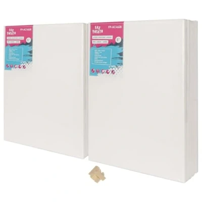 Image of Fax Potato 30cm x 40cm Framed Canvas 10x Large 1.5cm Pre Stretched Canvases with Wedges 100% Cotton Triple Primed Acid Free 280GSM Medium Grain Artist Board Blank for Painting, Acrylic, Oil