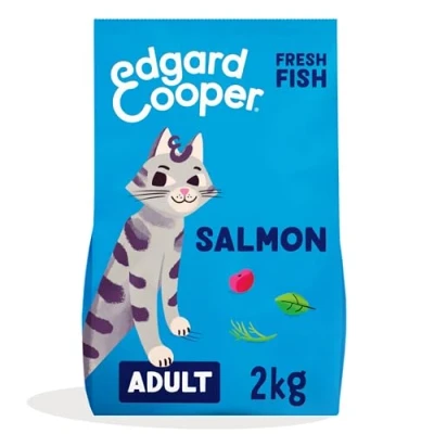 Image of Edgard and Cooper Dry Cat Food Grain Free Adult Salmon 2kg Natural, Fresh Meat for indoor or outdoor cats, Junk free, Healthy Ingredients, help support sensitive stomachs
