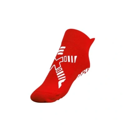 Image of R EVENGE Pool Kids, Antibacterial and Anti slip Activity Socks with Recycled Q Nova Yarn Silver Thread (Red White, M 30 34)