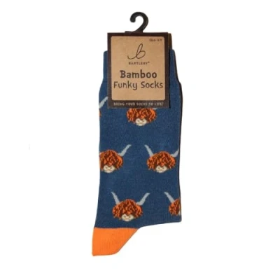 Image of Bartleby Ladies Funky Bamboo Socks Highland Cow