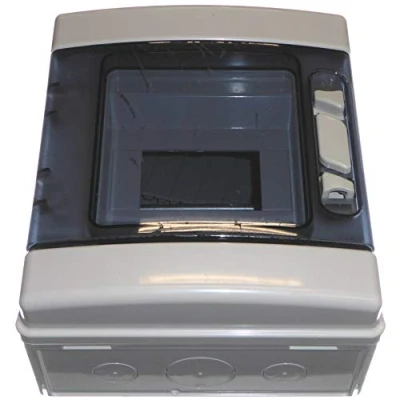 Image of 6 Module IP65 DIN Rail Enclosure Empty Consumer Unit Distribution Board Weatherproof Made in Spain
