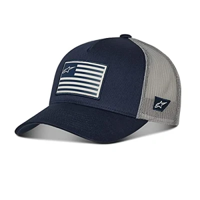 Image of Alpinestars Men&#039;s Flag Snapback Trucker Hat Navy/Grey