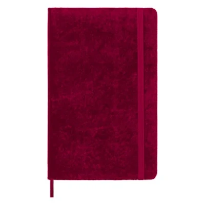 Image of Moleskine Lined Notebook, Limited Edition Velvet Collection, Hard Cover and Elastic Closure, Pink Colour, Large Format, 144 Pages