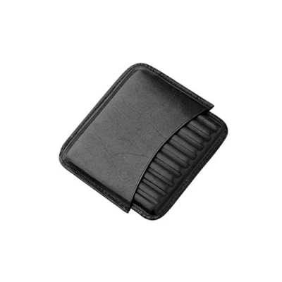 Image of GERMANUS Leather Cigarette Case, Black for 10 Cigarillos or Cigarettes