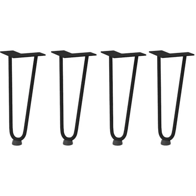 Image of vidaXL Hairpin Legs for Coffee Table 4 pcs Black 30 cm Solid Steel